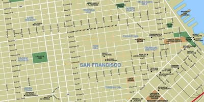 რუკა downtown San Francisco, ca