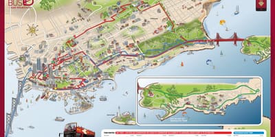 რუკა, წითელი ავტობუსი, San Francisco 