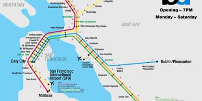 Bart სისტემა San Francisco რუკა