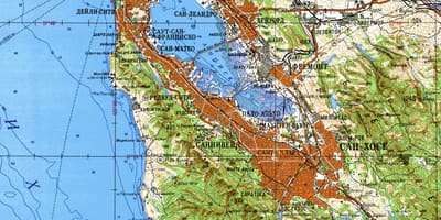 San Francisco bay ფართობი ტოპოგრაფიული რუკა