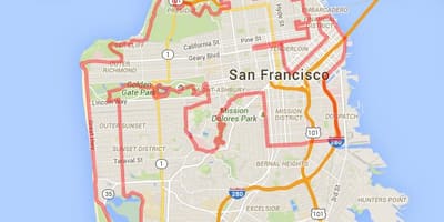 Golden gate park bike ბილიკების რუკაზე