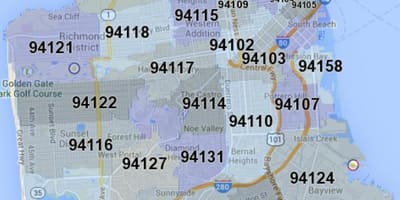 San Francisco zip რუკა