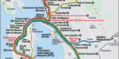 Bart რუკა SFO