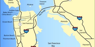 რუკა San Francisco პლაჟები