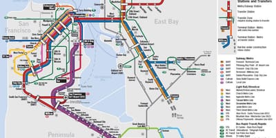 რუკა, საზოგადოებრივი ტრანსპორტი, San Francisco