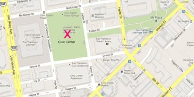 რუკა San Francisco სამოქალაქო ცენტრი