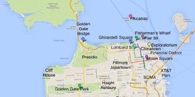ტურისტული რუკა San Francisco ფართი