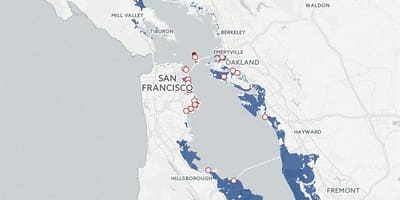 რუკა San Francisco წყალდიდობა