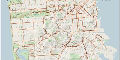 San Francisco ველოსიპედით რუკა