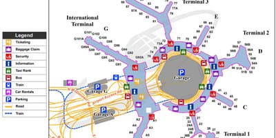 San Francisco საერთაშორისო ტერმინალში რუკა
