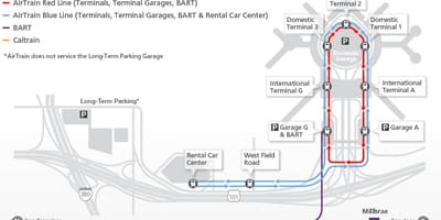 რუკა SFO airtrain