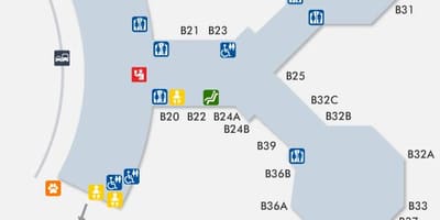 San Francisco აეროპორტის ტერმინალის 1 რუკა