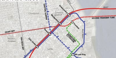 რუკა transbay ტერმინალი