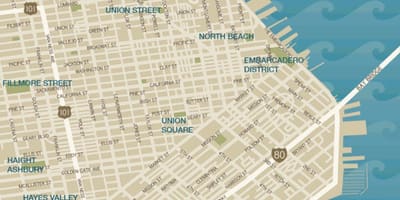 რუკა downtown San Francisco union square
